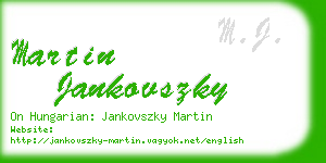 martin jankovszky business card